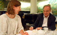 With Rebecca Carter (Harvill Secker / Random House), London, August 2010