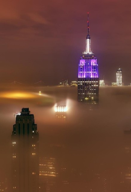 fog over new york city