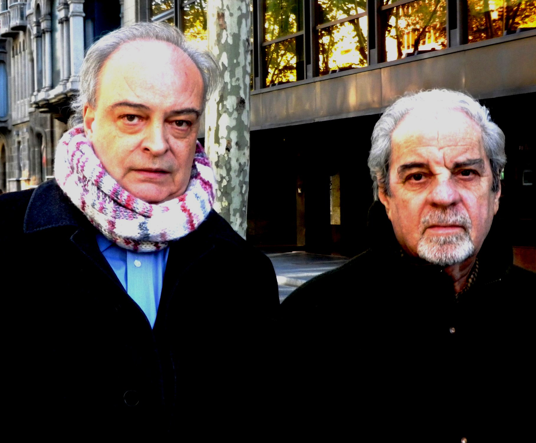 V-M y Juan Marsé. Diagonal de Barcelona, 1 de diciembre 2013