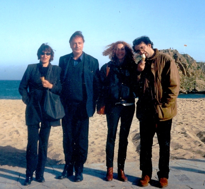 Roberto Bolaño con P de P, V-M y C.L. en Blanes